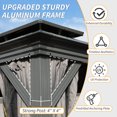 thumbnail image 5 of 12' X 14' Hardtop Gazebo, Upgraded Metal Gazebo with Drainage System, Dual-Layer Galvanized Steel Roof with Curtain and Netting, Outdoor Shelter Canopy for Patio, Garden, Backyard, Grey, 5 of 8
