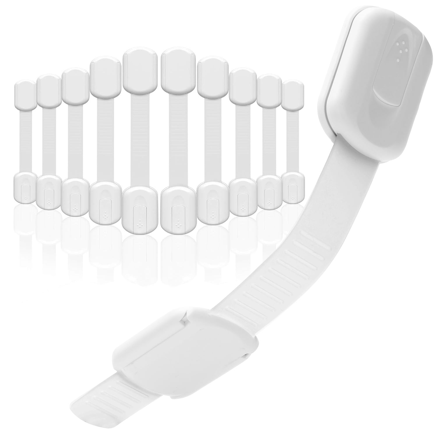 BUSATIA Cabinet Locks Baby Proofing Straps, 10-Pack