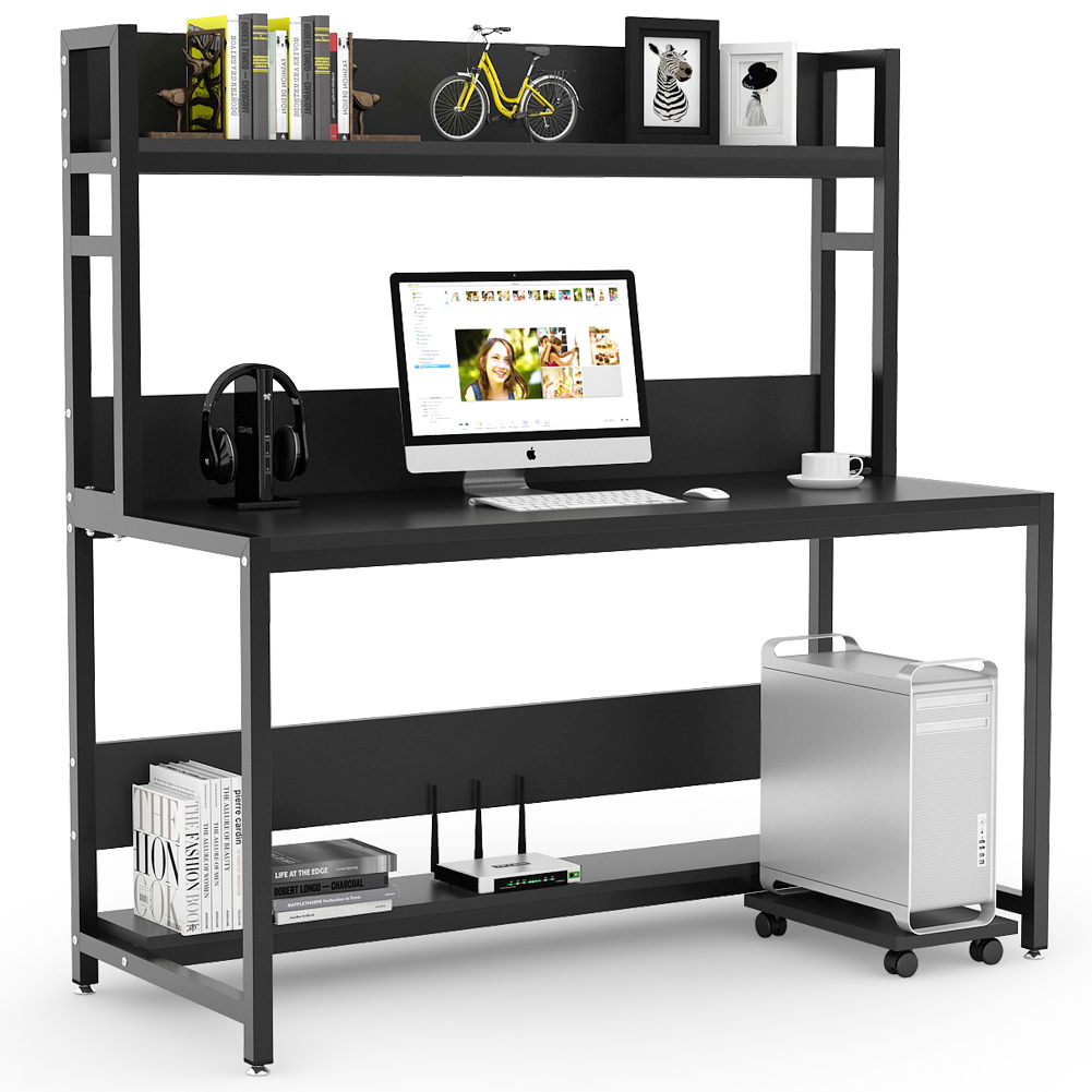 Tribesigns 55 Inches Large Computer Desk with Hutch, Modern Writing