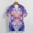 thumbnail image 3 of Kaleidoscope Mandala Colorful Floral Boho Women's T-Shirt Short Sleeve T Shirts Tops Tee Ladies Loose T, 3 of 6