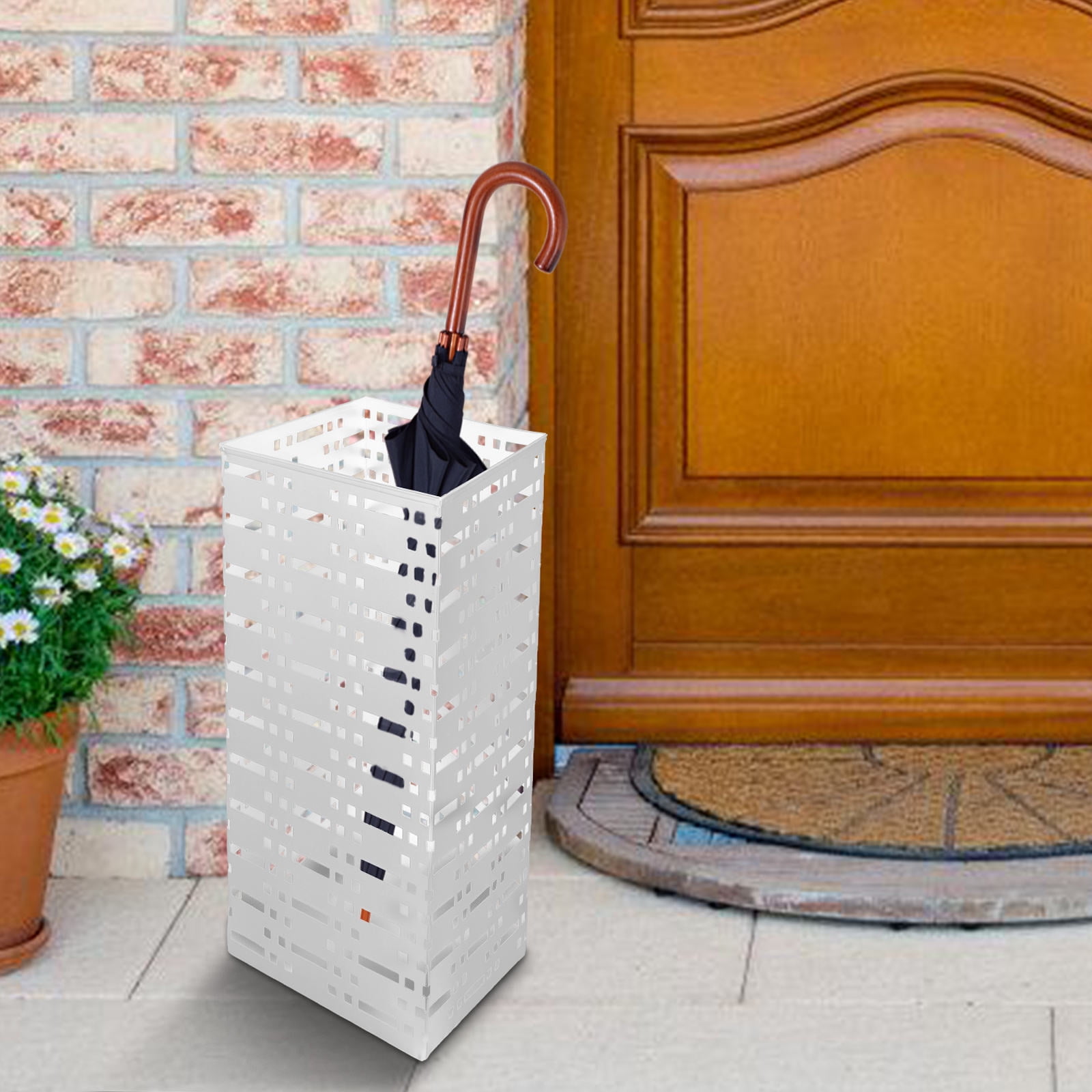 FOMIYES Metal Umbrella Storage Bucket with Hollow Design, Umbrella Holder for Home, Office, Hotel Use