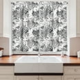 thumbnail image 2 of Ambesonne Floral Kitchen Curtains, Detailed Engraving Spring, 55"x39", Charcoal Grey and White, 2 of 3
