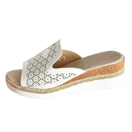 

Women s Slope High Heel Sandals Solid Color Hollow Women s Sandals