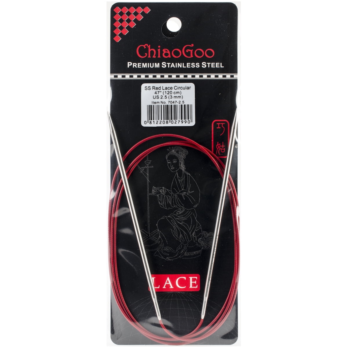 Red Lace Stainless Steel Circular Knitting Needles 47 ...