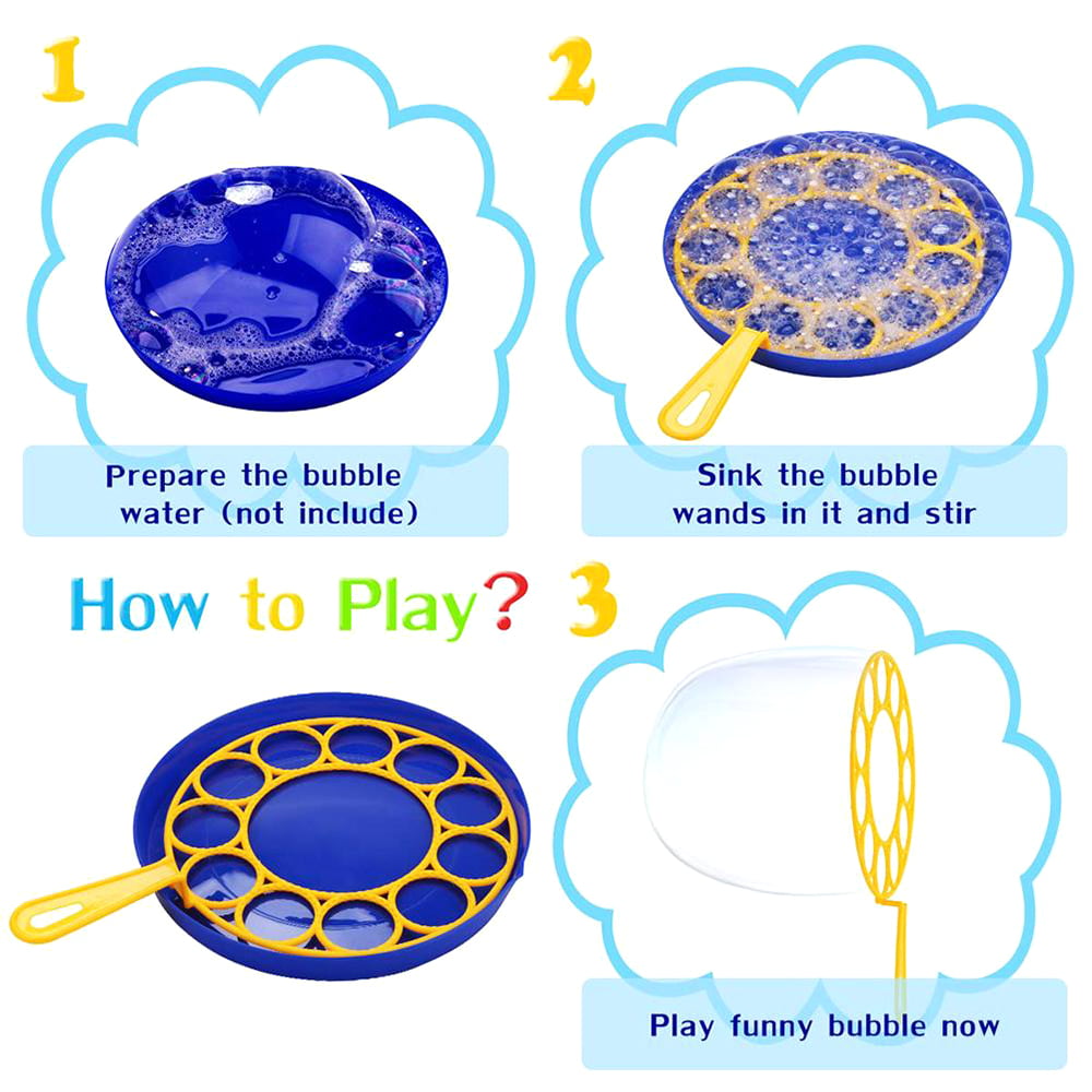 19PCS Giant Bubble Wands Kit Included Bubble Solution Bubbles Toys for Kids Summer Outdoor Toys and Backyard Games for Boys and Girls 