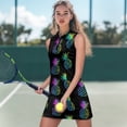 thumbnail image 2 of Yuyamidu Pineapple Womens Tennis Dress with Two Side Pockets Tennis Dress for Women Size XS Casual Summer Clothes with Built-in Shorts 2 Piece Sets Outfits, 2 of 7