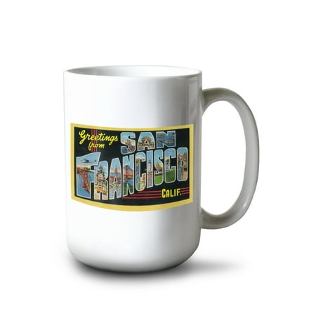 

15 fl oz Ceramic Mug Greetings from San Francisco California Dishwasher & Microwave Safe