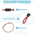thumbnail image 3 of 1/8" Dia Vinyl Coated Stainless Steel Cable with Loops, 5 Pcs 3 ft (39") Lock for Outdoor Stage Lighting, Red, 3 of 7