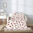 thumbnail image 2 of Throw Blanket for Couch Sofa and Bed, red Chili Pepper Super Soft Plush Throw Blanket, Fuzzy Cuteness Comfy Warm Washable Flannel Blanket & Throws for All Season 50"x40", 2 of 5