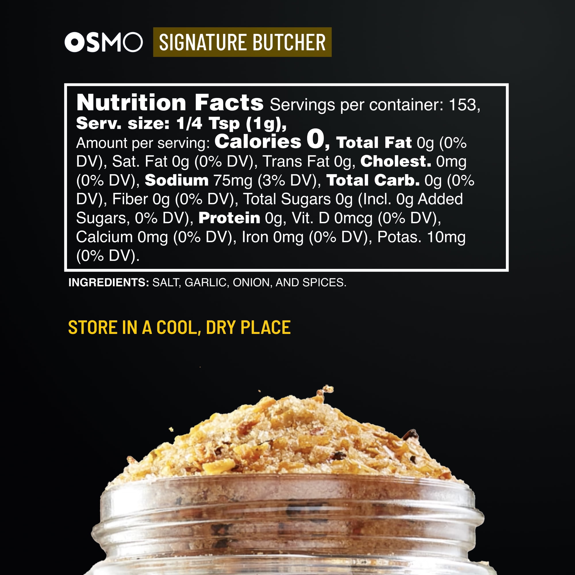Osmo Signature Butcher Rub for Steak and Beef, Chef-Crafted Michelin-Star Quality Seasoning, 5.4 oz Powder