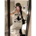 thumbnail image 5 of 【New Arrival】Funny Black Cat Japanese Quote Graphic T-Shirt, Cotton Crew Neck Short Sleeve Tee, Pet Owner Casual Wear Cat Lover Gift, 5 of 6