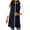 Blue, variant on Enjoytime Coats for Women Solid Color Sleeveless Hooded Sweatshirt Casual Mid-Length Zip Up Jacket Plus Size Fashion Outerwear Black XXXL