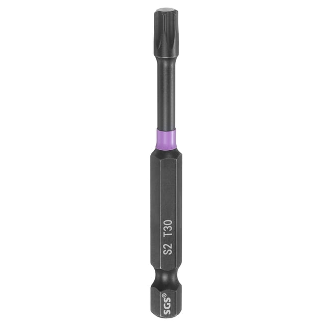 Uxcell T30 Torx Impact Screwdriver Bit 1/4" Hex Shank 3" Long Magnetic No Hole