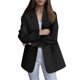 thumbnail image 1 of Gibobby Blazer de mujer Blazers casuales para mujer con frente abierto manga larga cuello de solapa chaqueta de trabajo y oficina(Negro,XL), 1 of 5