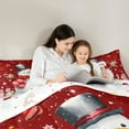 thumbnail image 5 of Homewish Kawaii Red Snowman 2pcs Bedding Comforter Set for Teens Boys Girls,Merry Christmas Twin Comforter Sets,Xmas Snowflake Breathable Bedding Set,Super Cozy Room Decor,Reversible, 5 of 8