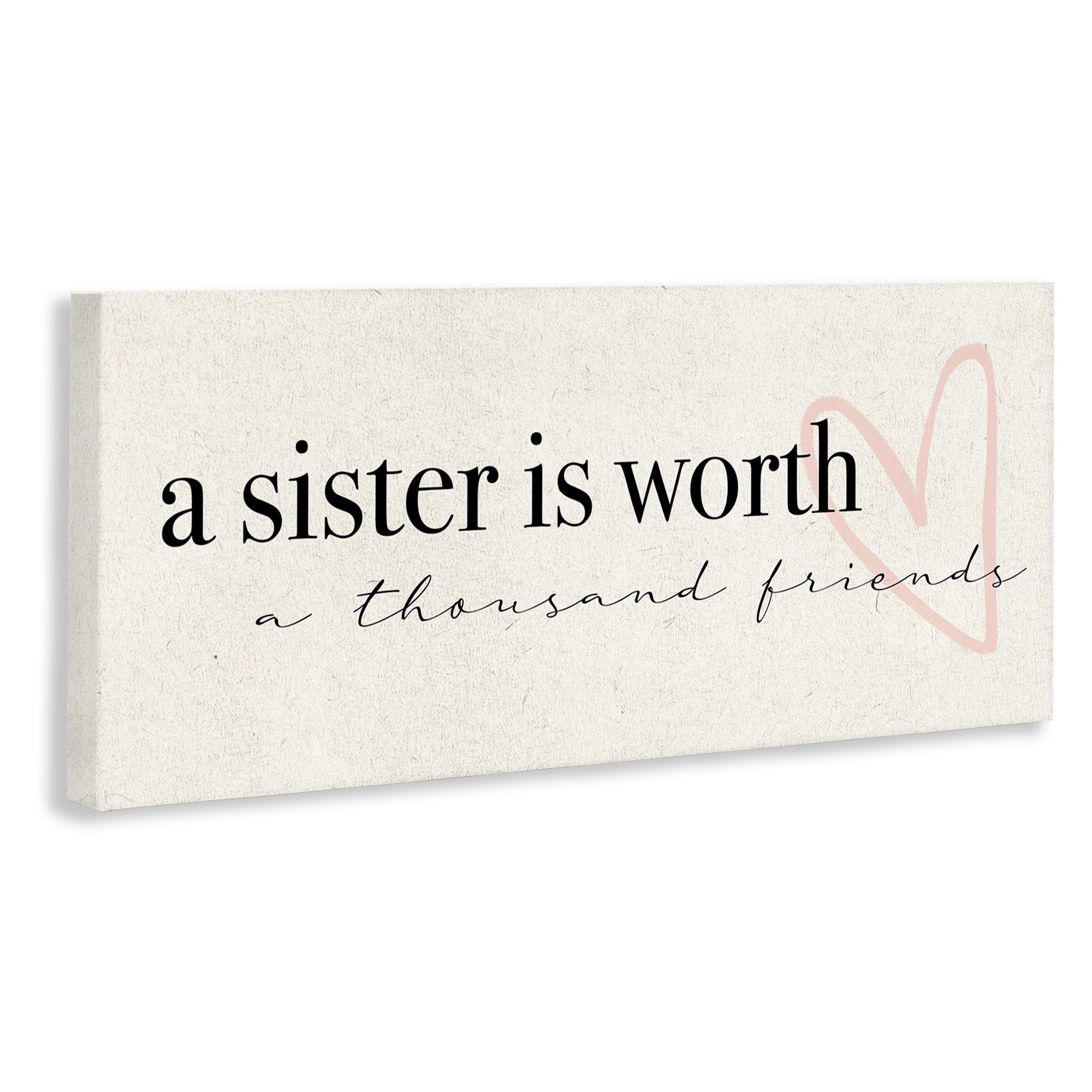 Stupell Industries A Sister is Worth Thousand Friends Phrase Heart, 40 x 17, Design by Daphne Polselli