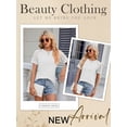 thumbnail image 6 of NFTOEIULA Women Classic Elegance Lace Shoulder Sophisticated Short Sleeve Top, 6 of 7