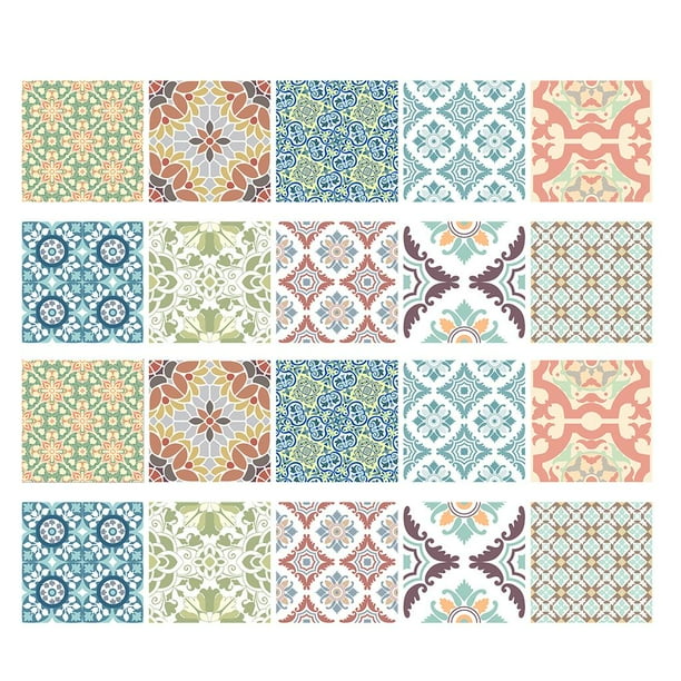 20 piezas de azulejos de mosaico para pared, adhesivos para la línea de la cintura, adhesivos para pared para el hogar y la cocina 3 10x10cm