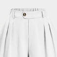 thumbnail image 4 of HBYJLZYG Women's Capri Pants with Pleated Lantern Style and Button Zip Fly, Relaxed Loose Fit with Elastic Waist and Side Pockets, Summer Casual Knee-Length Workwear, 4 of 9