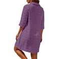 thumbnail image 6 of Womens Swimsuit Cover Up Turn Down Collared Short Sleeve Bathing Suit Coverup Summer Loose Fit Beach Cover Ups, 6 of 6