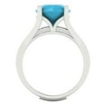 thumbnail image 4 of Clara Pucci 18K White Gold 3.39 Simulated Turquoise Engraveable Engagement Ring + Wedding Band Set, 4 of 7