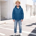 thumbnail image 7 of Ultrave Boys Hooded Jacket Windproof Full Zip Long Sleeve Coat with Pockets for Fall Winter Outdoor Wear, 7 of 7