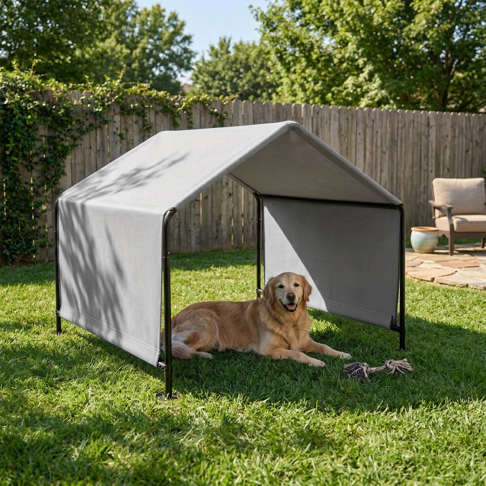 Pet Tent, Waterproof UV-Resistant Pet Shelter with Durable Iron Frame & PVC-Coated Fabric for Cats, Small Dogs, Rabbits