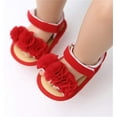 thumbnail image 2 of Infant Baby Girls Summer Sandals with Flower Soft Sole Newborn Toddler First Walker Crib Dress Shoes, 2 of 6