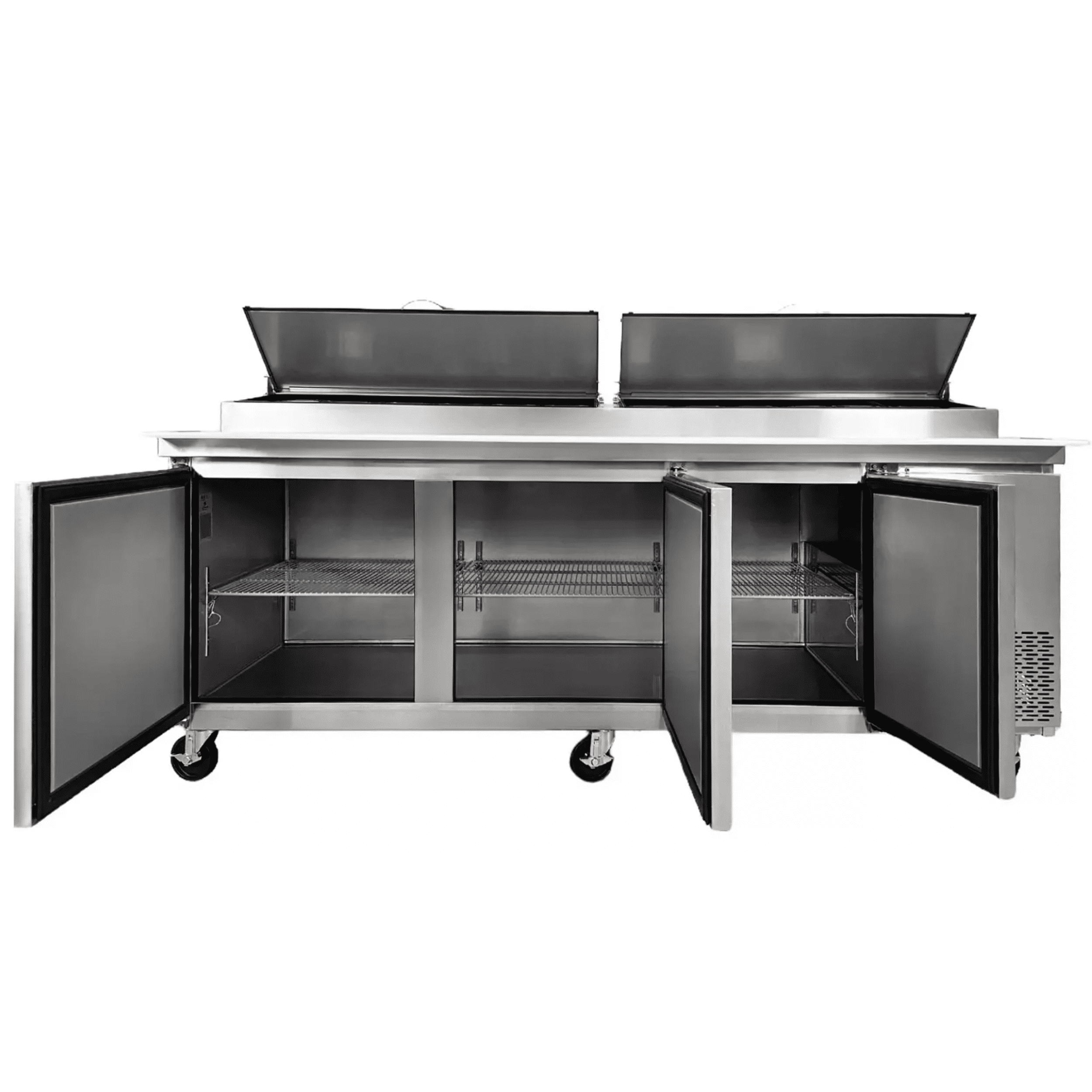 NSF 91 in. Pizza Prep Table 3 Door Refrigerator, Undercounter Cooler in Stainless Steel ETL 25 Cu.Ft. Sandwich&Salad Pre Tabel Cooler