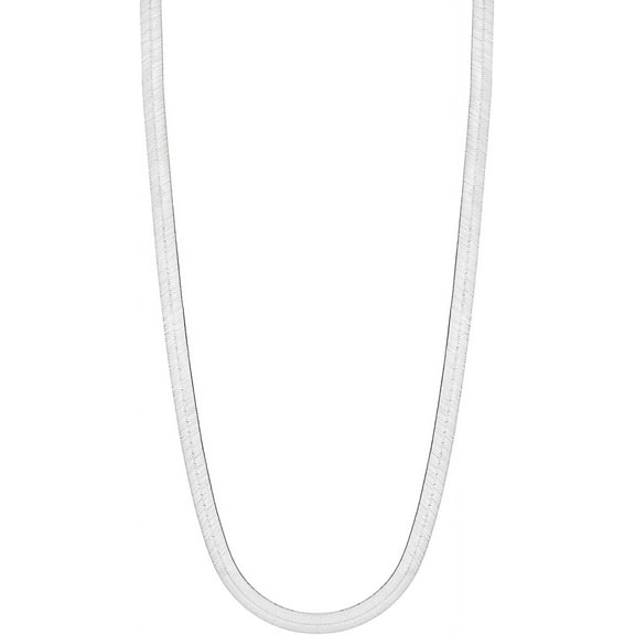 Floreo 14k White Gold 4.5mm Solid Herringbone Chain Necklace