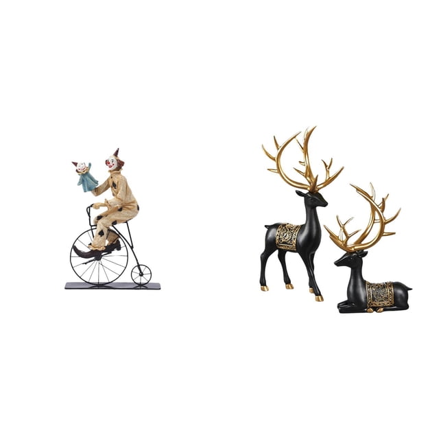 Colección de figuras de y reno, estatuas de resina, adornos para mesa, centro de mesa, vitrina, decoración de comedor, regalo para bodas y