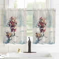 thumbnail image 3 of Christmas Kitchen Curtain 2 Panels Curtains 54 Inch Length, Xmas Santa Deer Snowflake Winter Curtains Rod Pocket Curtains Window Drapes Treatment Window Cafe Curtains, 3 of 5