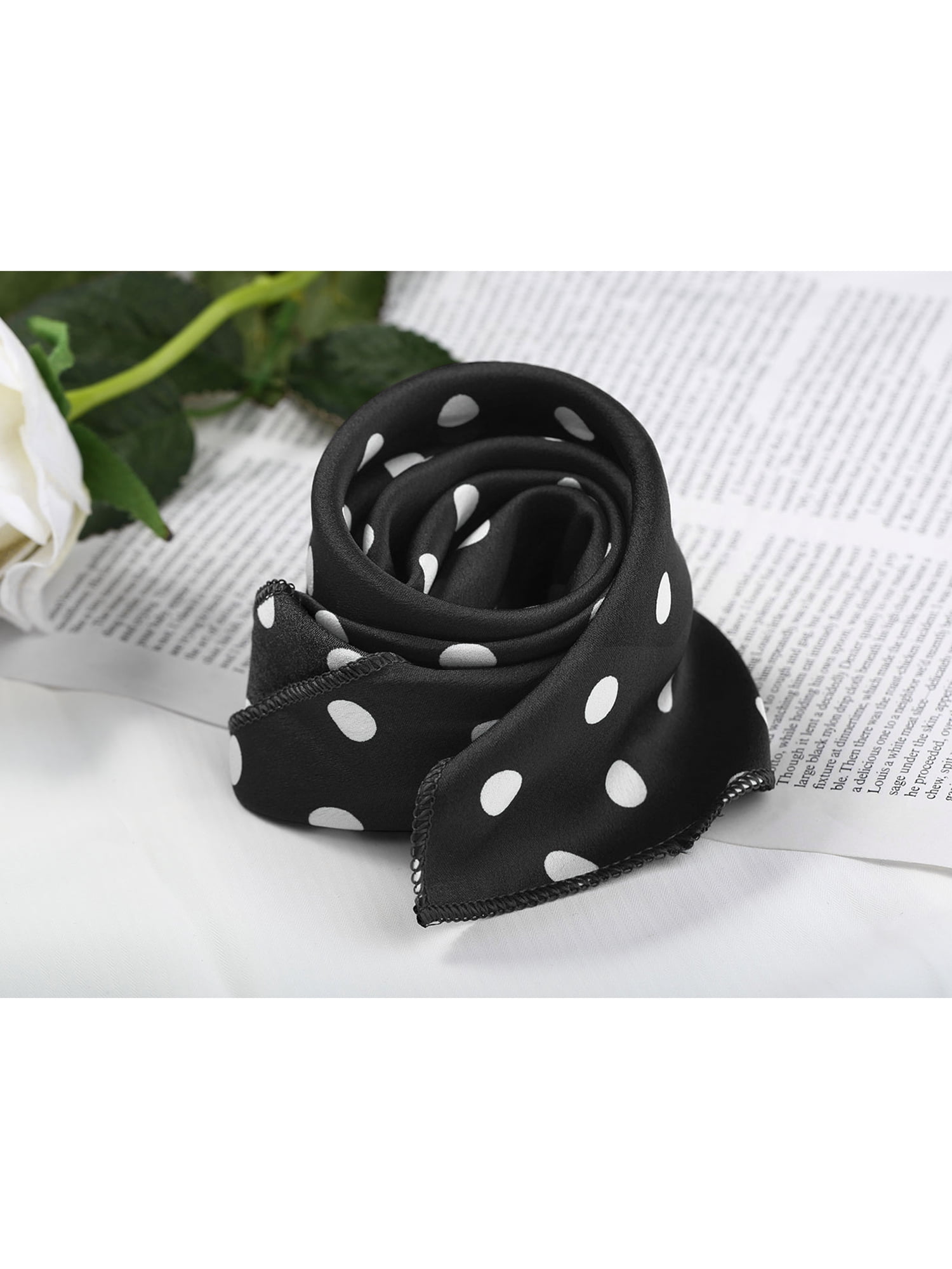 Unique Bargains 19.7 Vintage Polka Dot Square Head Neck Scarf Kerchief Neckerchief"
