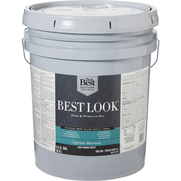 Best Look 100 Acrylic Latex Paint & Primer In One Satin Exterior House