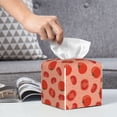 thumbnail image 6 of Kdxio Tomato Print Tissue Box Cover,Square Decorative PU Leather Facial Paper Case Organizer Holder Dispenser for Bathroom,Night Stands,Desk,Car 5.2''X5.2''X5.2'', 6 of 8