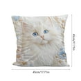 thumbnail image 3 of Cute Cat Print Pillow, Bedroom Living Room Sofa Cushion for Sofa Living Room Decoration, 18x18in (without Core), 3 of 6