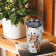 thumbnail image 6 of Giraffe Tumbler with Lid and Straw, Unique Giraffe Gifts for Women, Men Girls, Cute Watercolor Giraffe Tumbler Water Bottle Cup Coffee Mug, Stainless Steel Thermal Insulated Tumblers 20 Oz, 6 of 6