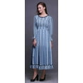 thumbnail image 3 of Bimba Robe Maxi Longue à Volants en Coton Teinture sur Nœuds pour Femmes, Bohème Renaissance, Smockée - Grand, 3 of 5