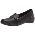thumbnail image 1 of Clarks Women's Cora Daisy Loafer, Black Tumbled Leather, 1 of 2