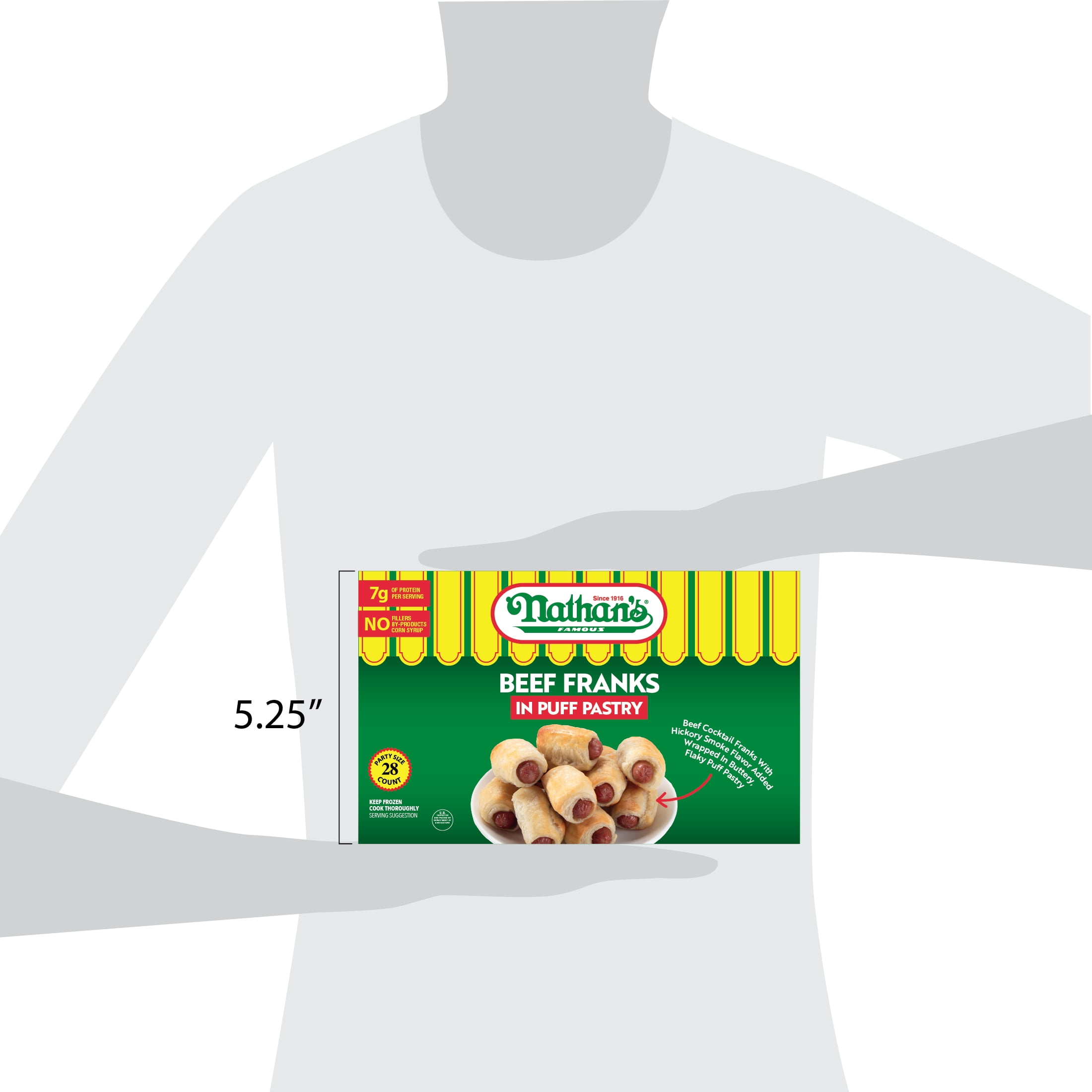 Nathan's Famous Beef Franks in Puff Pastry, Frozen Snack, 17.5 oz (496g)