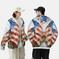 thumbnail image 4 of Gaeub Patriotic Butterfly Floral Men's and Women's UPF 50+ Long-Sleeved Sun Protection Clothing, Fishing Shirt Long Sleeve Zip-Medium, 4 of 7