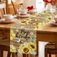 thumbnail image 5 of Sunflower Floral Table Runner 90 Inches Long Farmhouse Dress Scarves, Farmhouse Pastoral Daisy Bees Brown Wood Dining Tablerunner for Coffee Table/Kitchen Island/Party Décor, 13" x 90", 5 of 8
