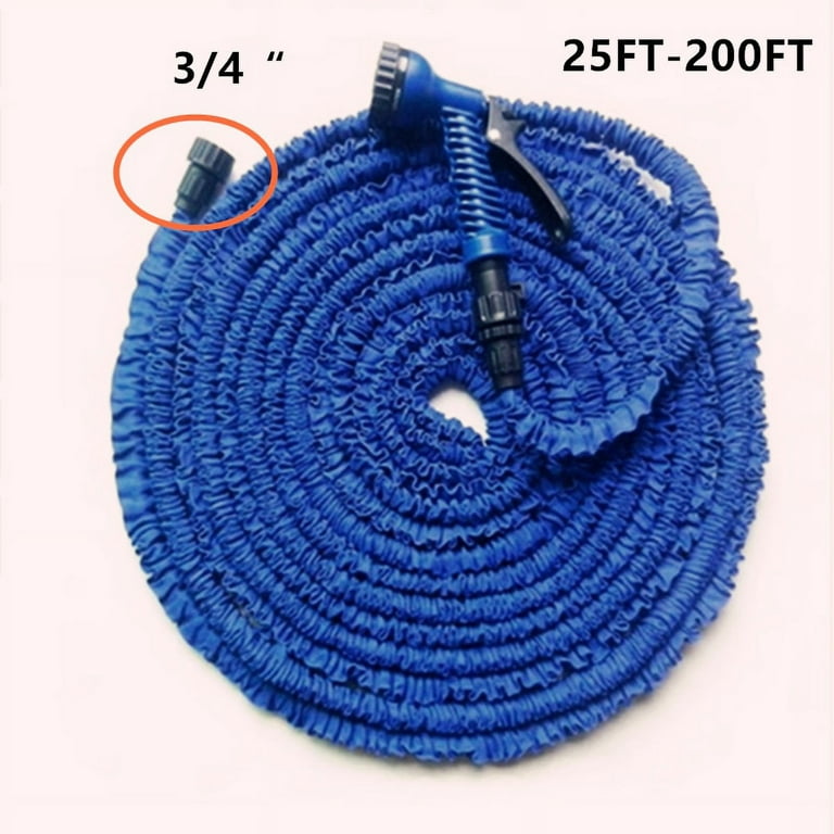 Magic Garden Hose Reels for Watering Flexible Expandable Water Hose Pipe Extendable Car Wash Eu/us Connector 25ft-200ft, Size: 25', Blue
