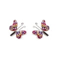 thumbnail image 4 of Juego de aretes y cadena ZVEZDA Con Dije Con Forma de Mariposa Plata Mexicana Ley .925 Rosa ZJU-FIG-MARIP-B, 4 of 5