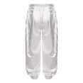 thumbnail image 2 of iEFiEL Kids Girls Shiny Dots Dance Pants for Hip-hop Jazz Stage Performance Competition Silver 7-8, 2 of 7