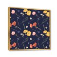 thumbnail image 3 of Designart 'Yellow and Orange Wild Flowers On Dark Blue' Traditional Framed Canvas Wall Art Print, 3 of 5