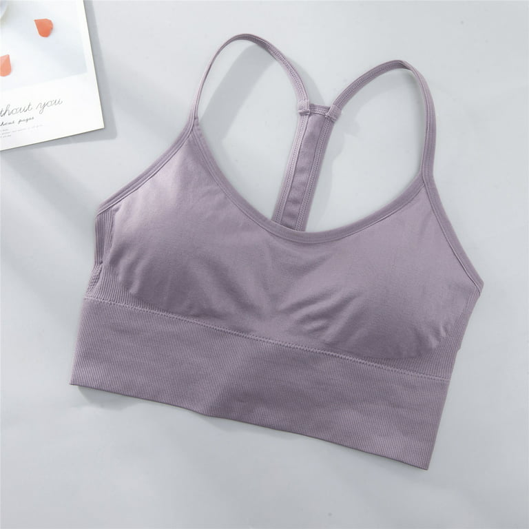 Plus Size Compression Sports Bras for Women Cross Back Workout Fitness Yoga  Shockproof Bralette Underwear Tops (Color : Light Purple, Size 