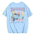 thumbnail image 6 of Shirts for Women Oversize Loose Fit Short Sleeve Casual Casual Summer Womens Summer Tops Light Blue XXXL, 6 of 7