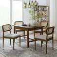 thumbnail image 2 of Tina's Home Farmhouse Dining Chairs Set of 4 Rattan Side Chairs Wood Legs Removable Cushion Home Kitchen Restaurant, 2 of 8