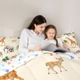 thumbnail image 5 of Manfei Cute Zebra 7 Pieces Full Size Bedding Sets,Woodland Animal Print Full Size Bed in a Bag,Beige,Colorful Stars Reversible, 5 of 7